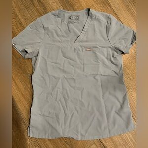 Light blue/gray Figs Scrub Top